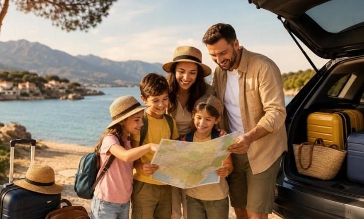 Family planning a trip